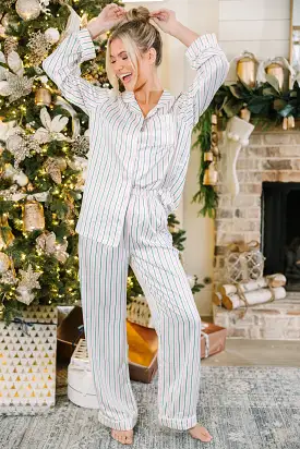 Staying In Striped L/S Pajama Set