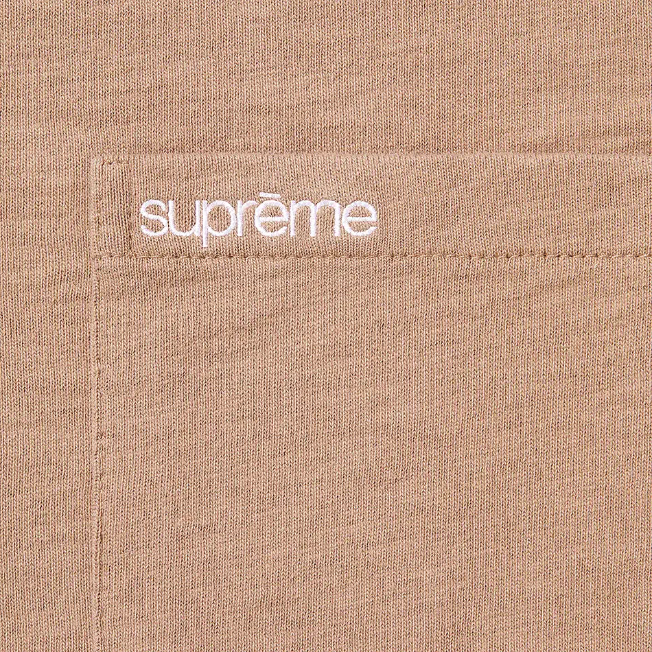 Supreme Embroidery Logo Pocket Tee Taupe