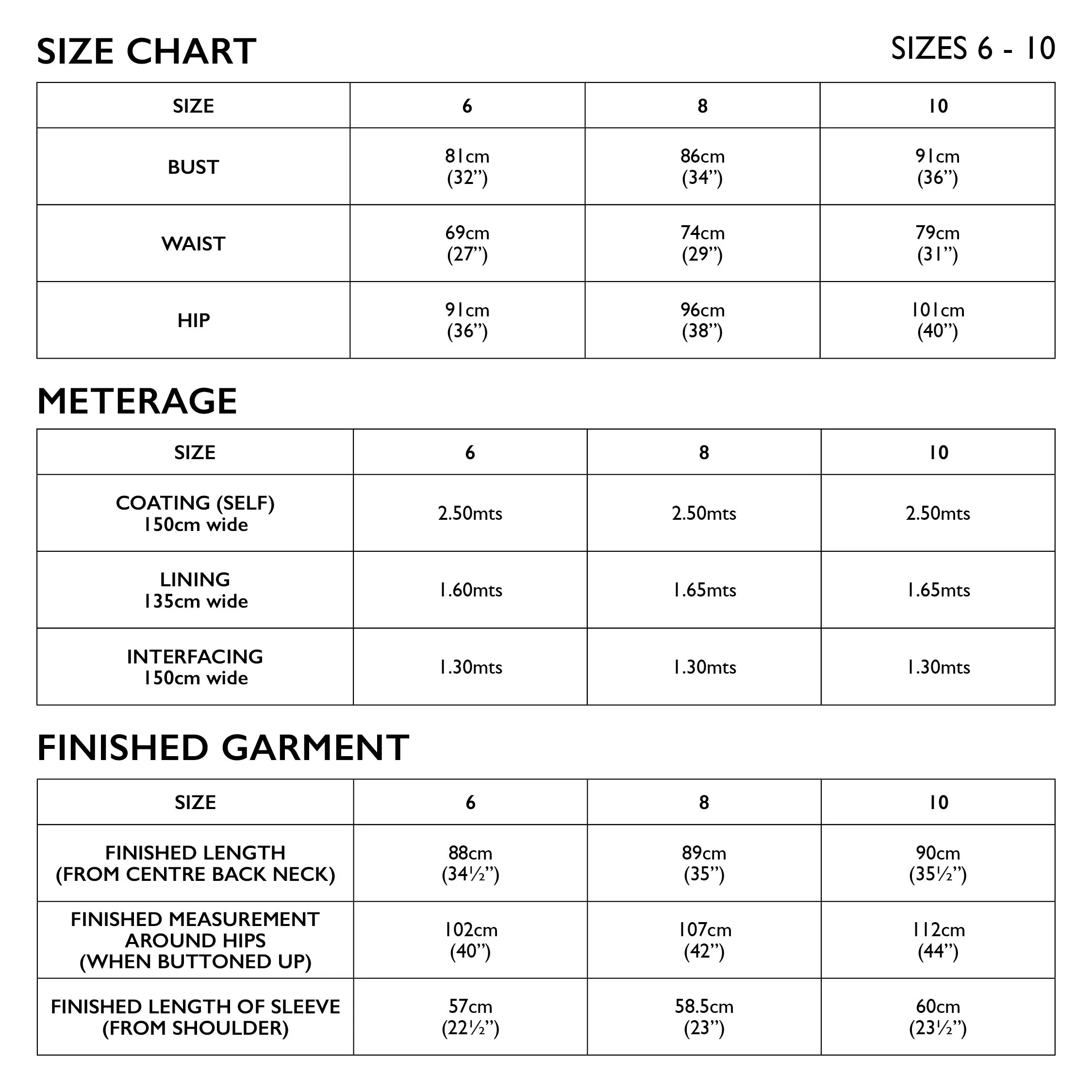 TESSUTI  Oslo Coat Sewing Pattern (6 - 10)