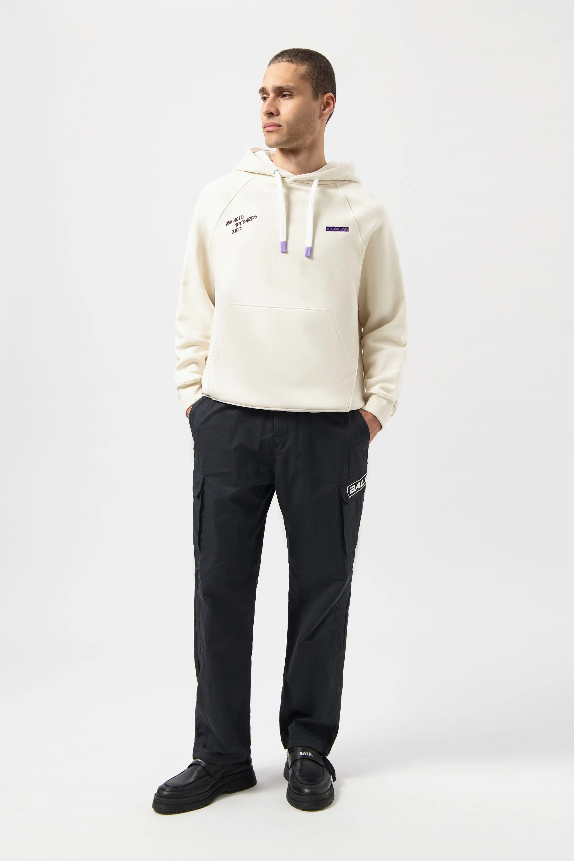 The Club Box Fit Hoodie White Swan