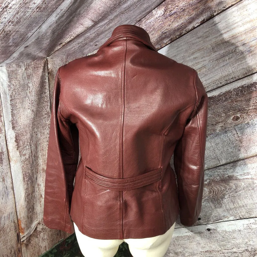 THE TERRITORY AHEAD CRIMSON GENUINE LEATHER JACKET SIZE LARGE TCC