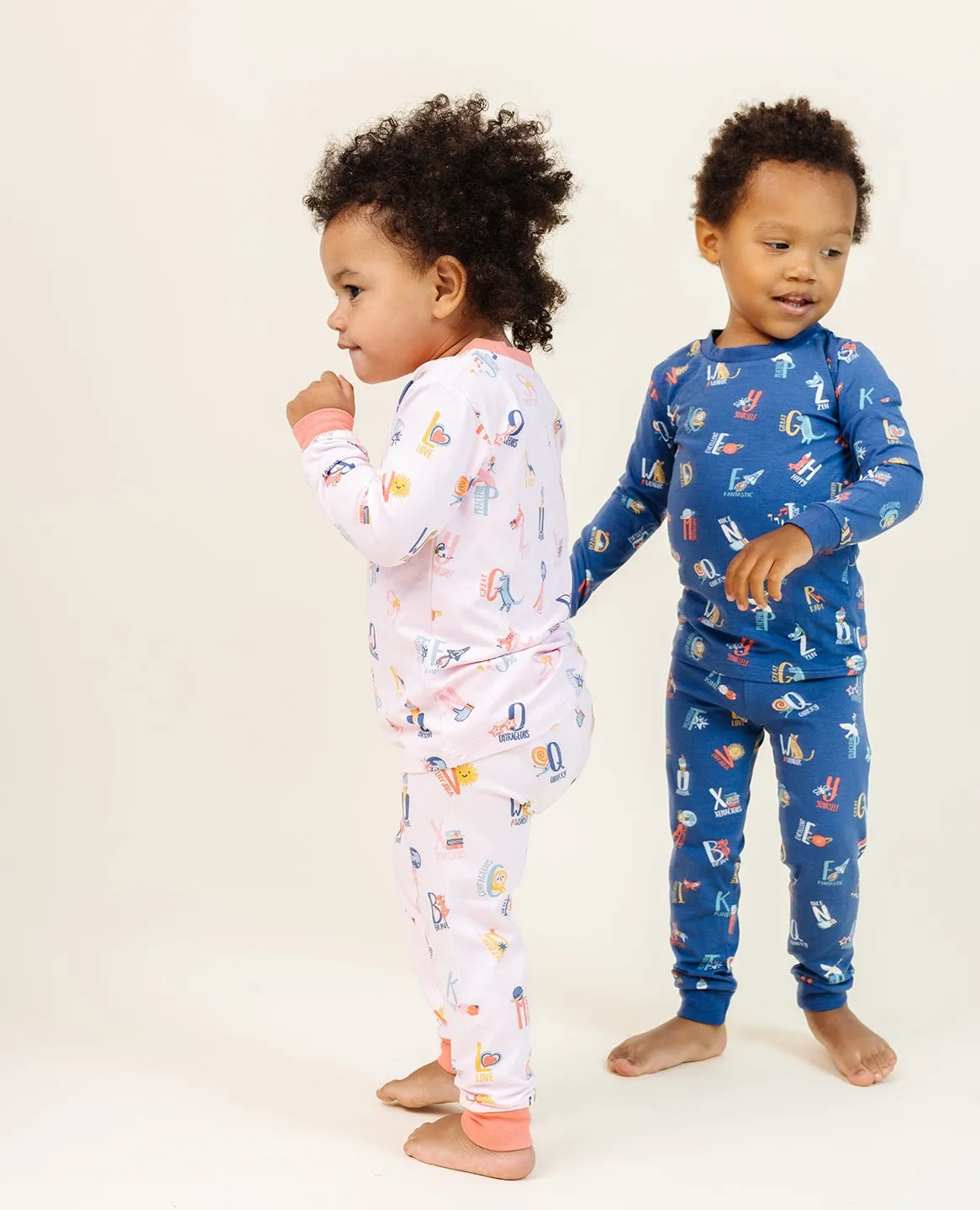 Ultimate Pajama Set in Good Vibes ABC Navy