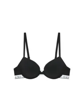 UNDERWEAR Overseas Station Season Big Chance 8 18 Women s Logo Band Stretch Cotton Push up Bra Black 270494