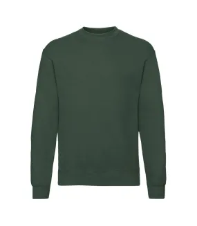 Unisex adult classic drop shoulder sweatshirt bottle green Fruit of the Loom