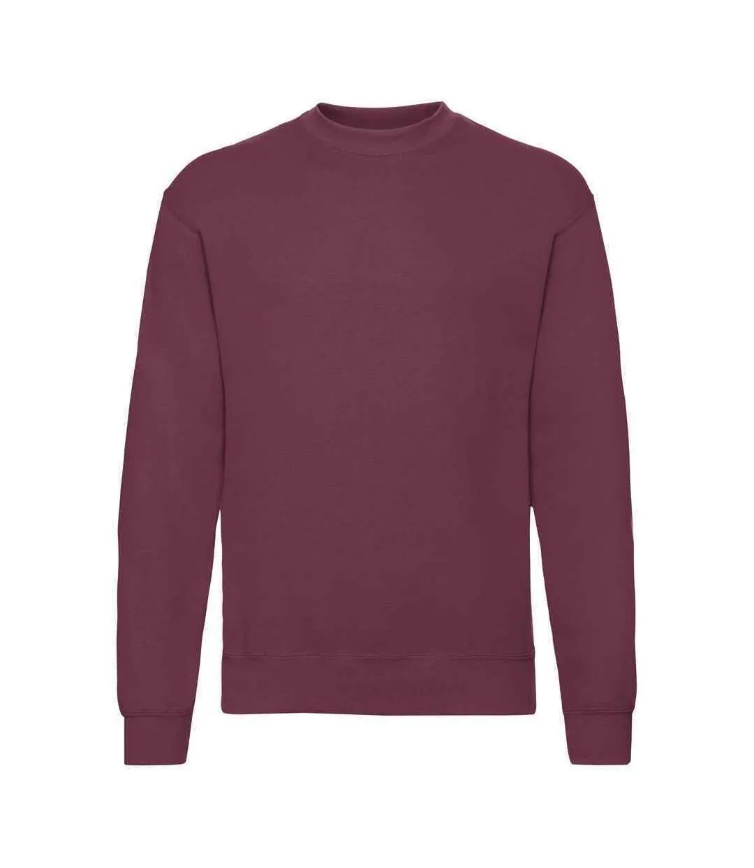 Unisex adult classic drop shoulder sweatshirt burgundy Fruit of the Loom