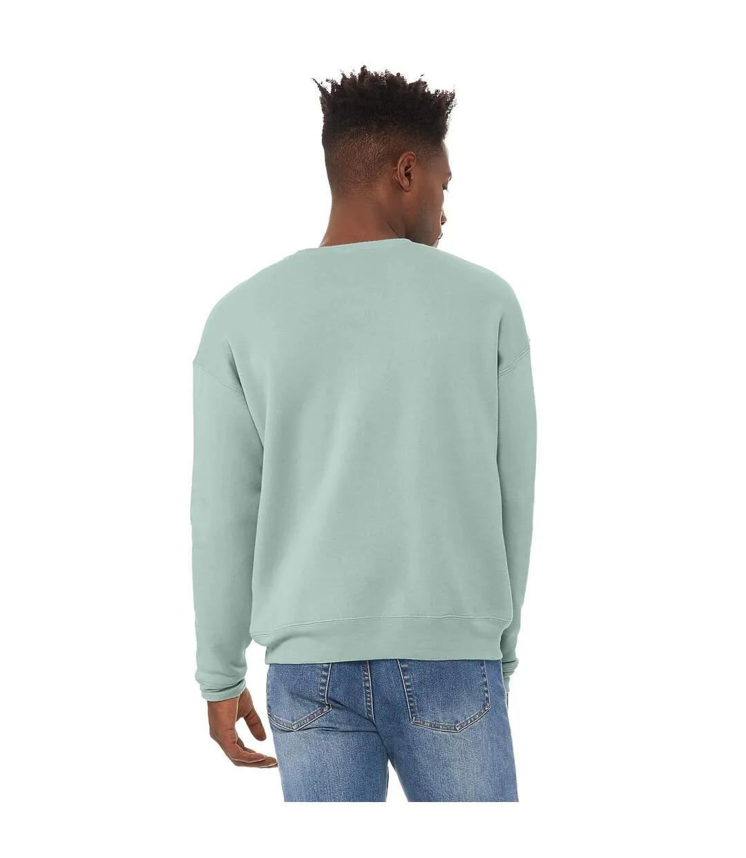 Unisex adult fleece drop shoulder sweatshirt dusty blue Bella + Canvas