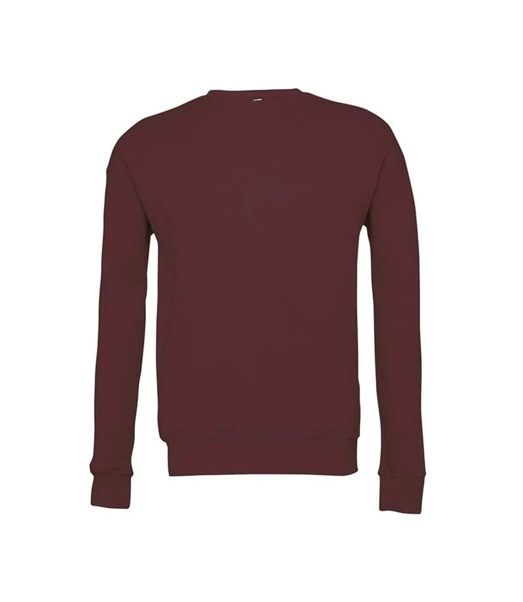 Unisex adult fleece drop shoulder sweatshirt maroon Bella + Canvas