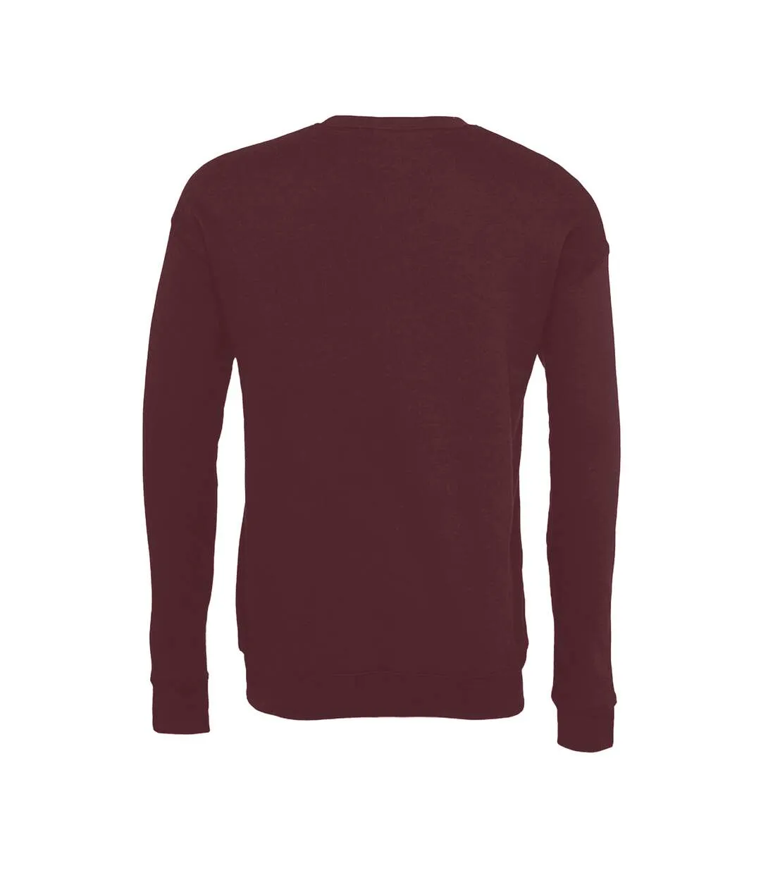 Unisex adult fleece drop shoulder sweatshirt maroon Bella + Canvas