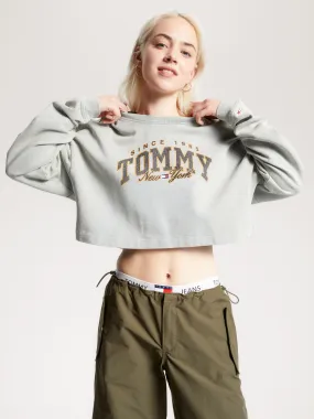 Varsity Cropped Logo Sweatshirt | Sweatshirts & Hoodies | Tommy Jeans