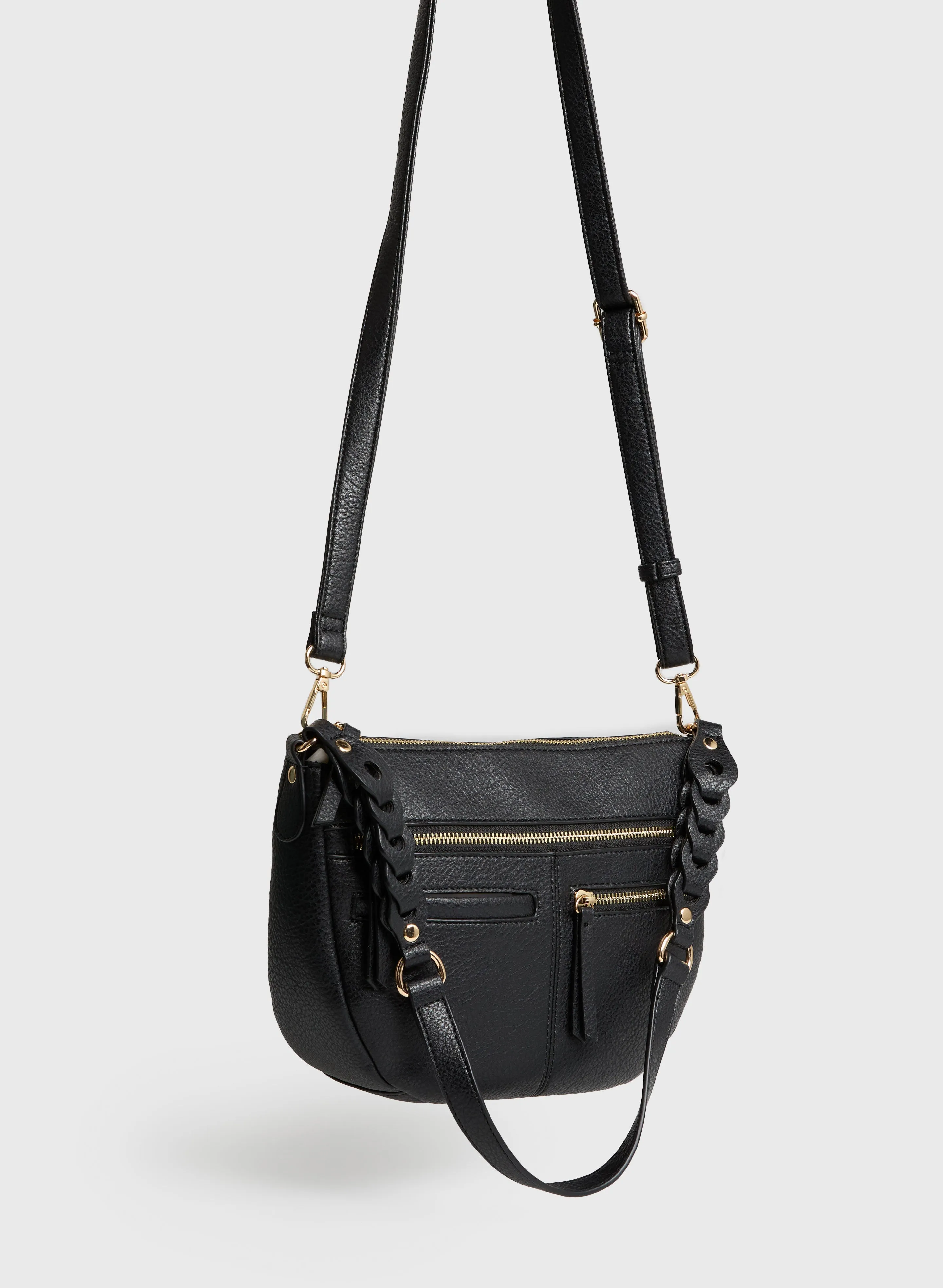 Vegan Braid Detail Shoulder Bag