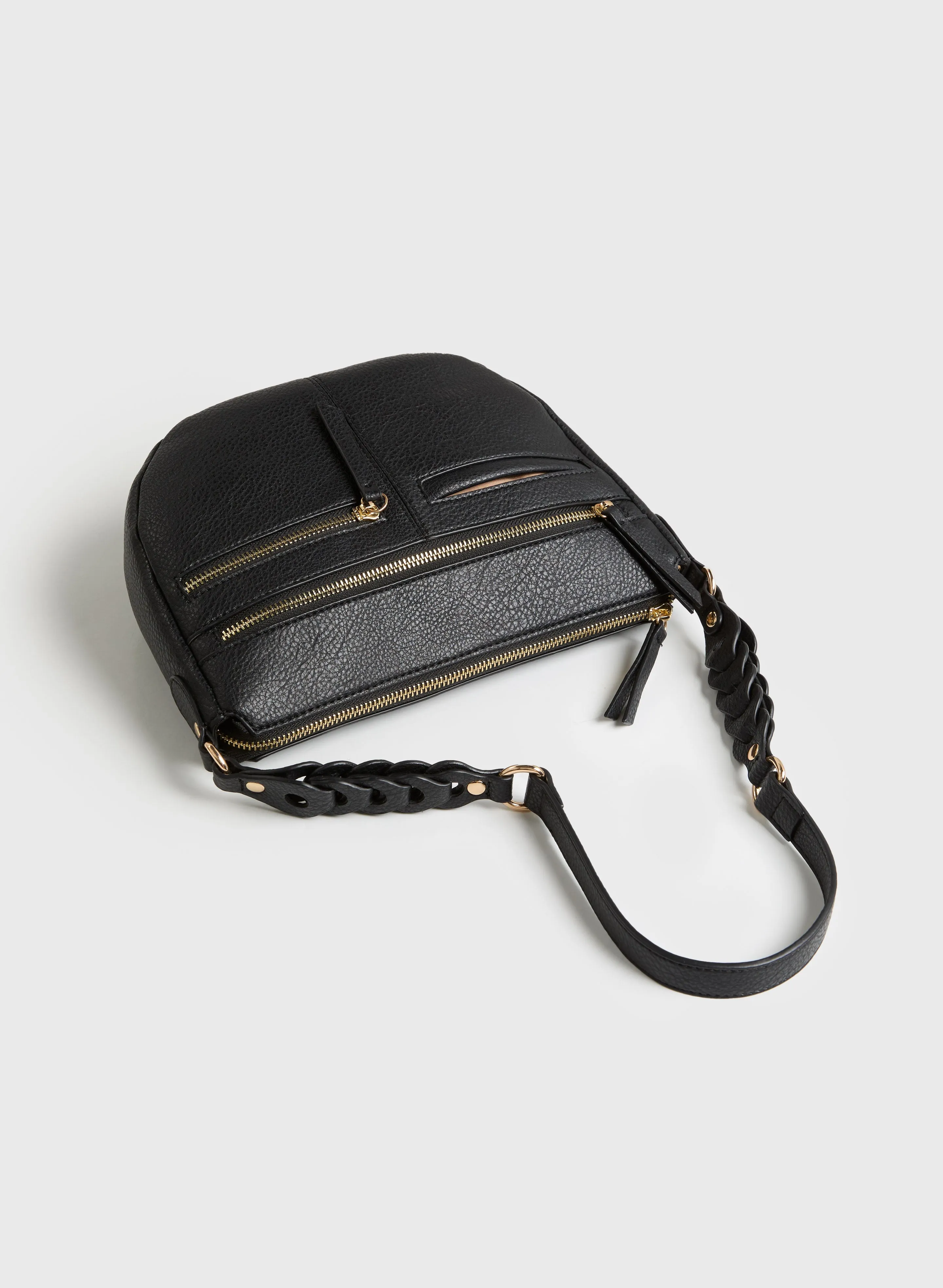 Vegan Braid Detail Shoulder Bag