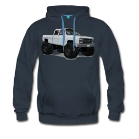 White 4x4 Crew Cab Pickup Truck Men’s Premium Hoodie