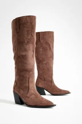 Wide Width Western Cowboy Knee High Boots