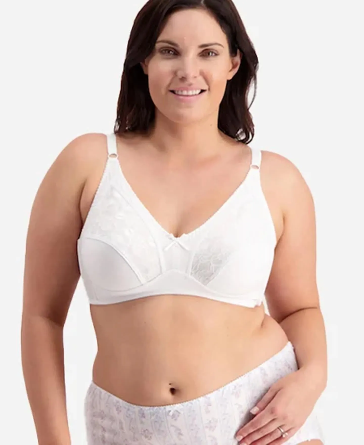 Women's Cotton Wirefree Bra in White | Postie