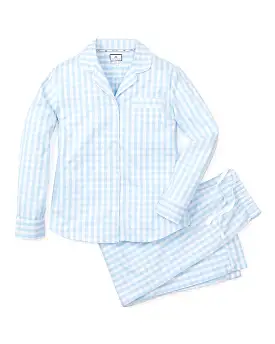 Women's Light Blue Gingham Pajama Set