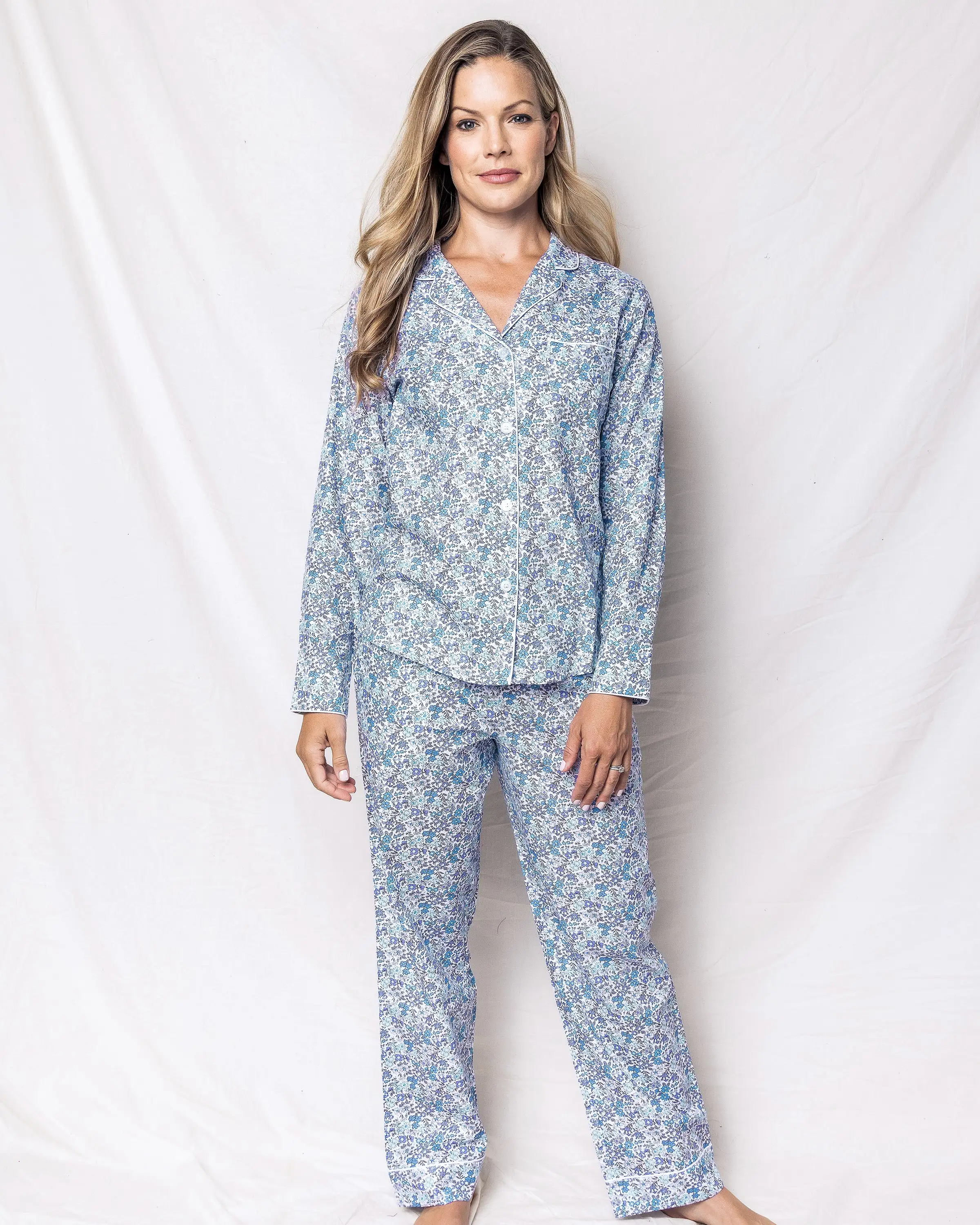 Women's Twill Pajama Set in Fleur D'Azur