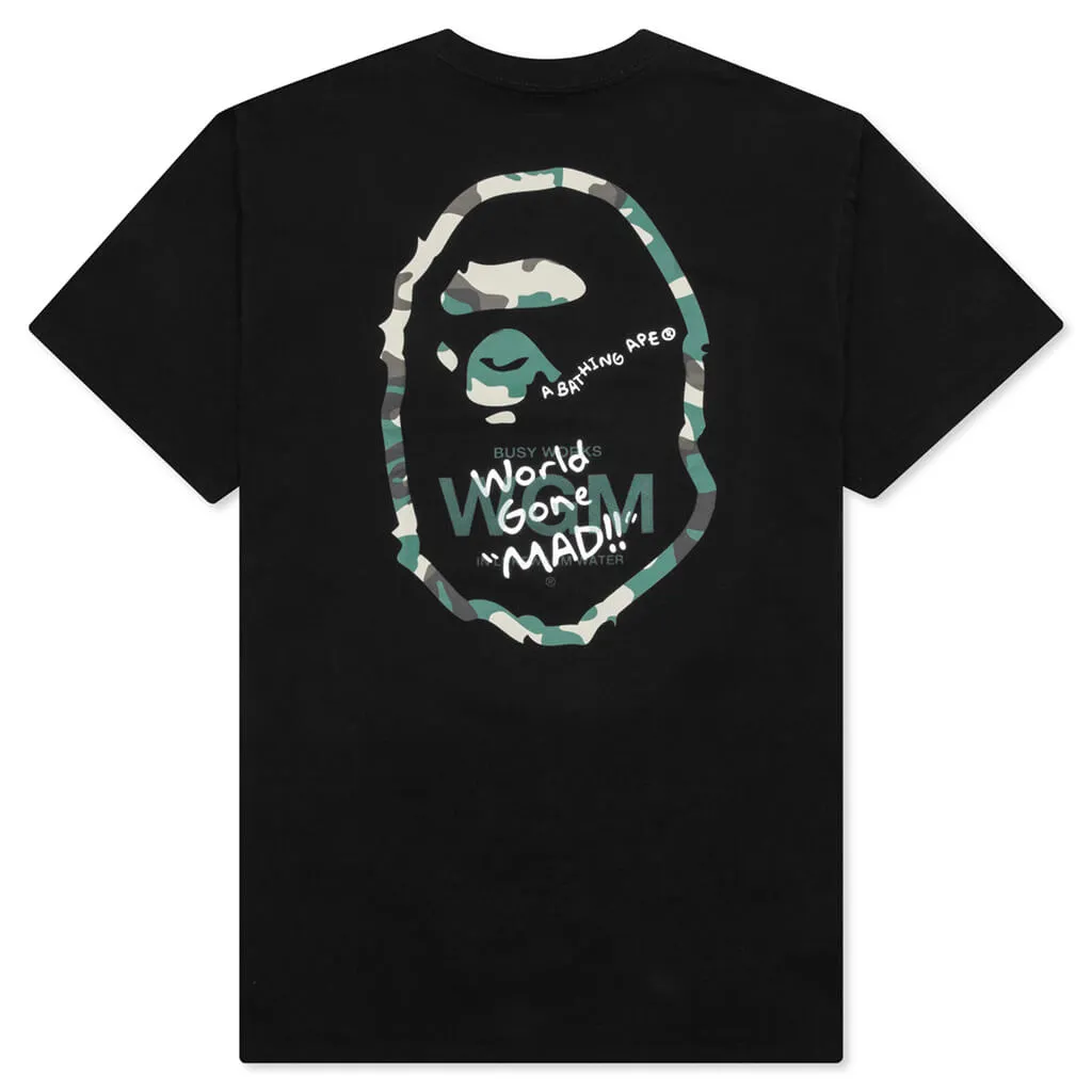 Woodland Camo Wgm Ape Head Tee - Black